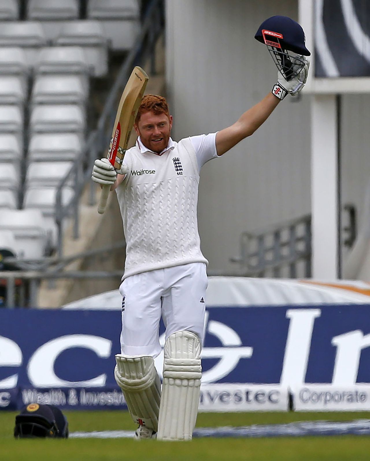 Jonny Bairstow brought up his first Test century on home soil, England v Sri Lanka, 1st Test, Headingley, 2nd day, May 20, 2016