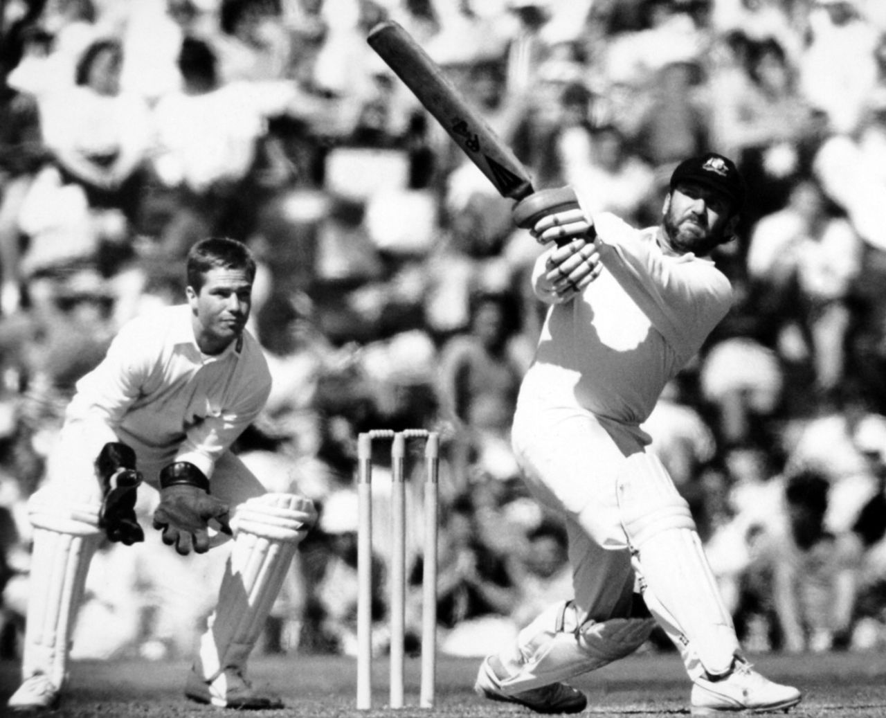 Allan Border hits a six, Duchess of Norfolk's XI v Australians, Arundel, May 7, 1989