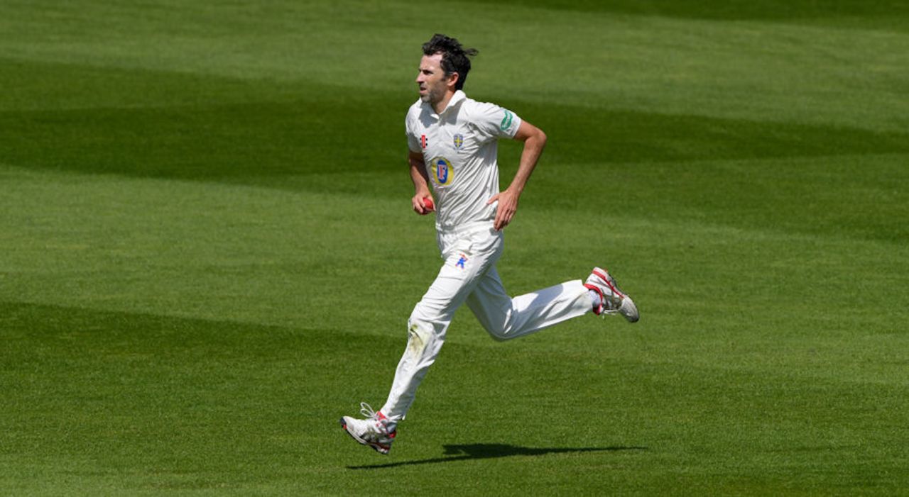 Graham Onions, Durham pace bowler, in action against Warwickshire, Edgbaston, May 24, 2016