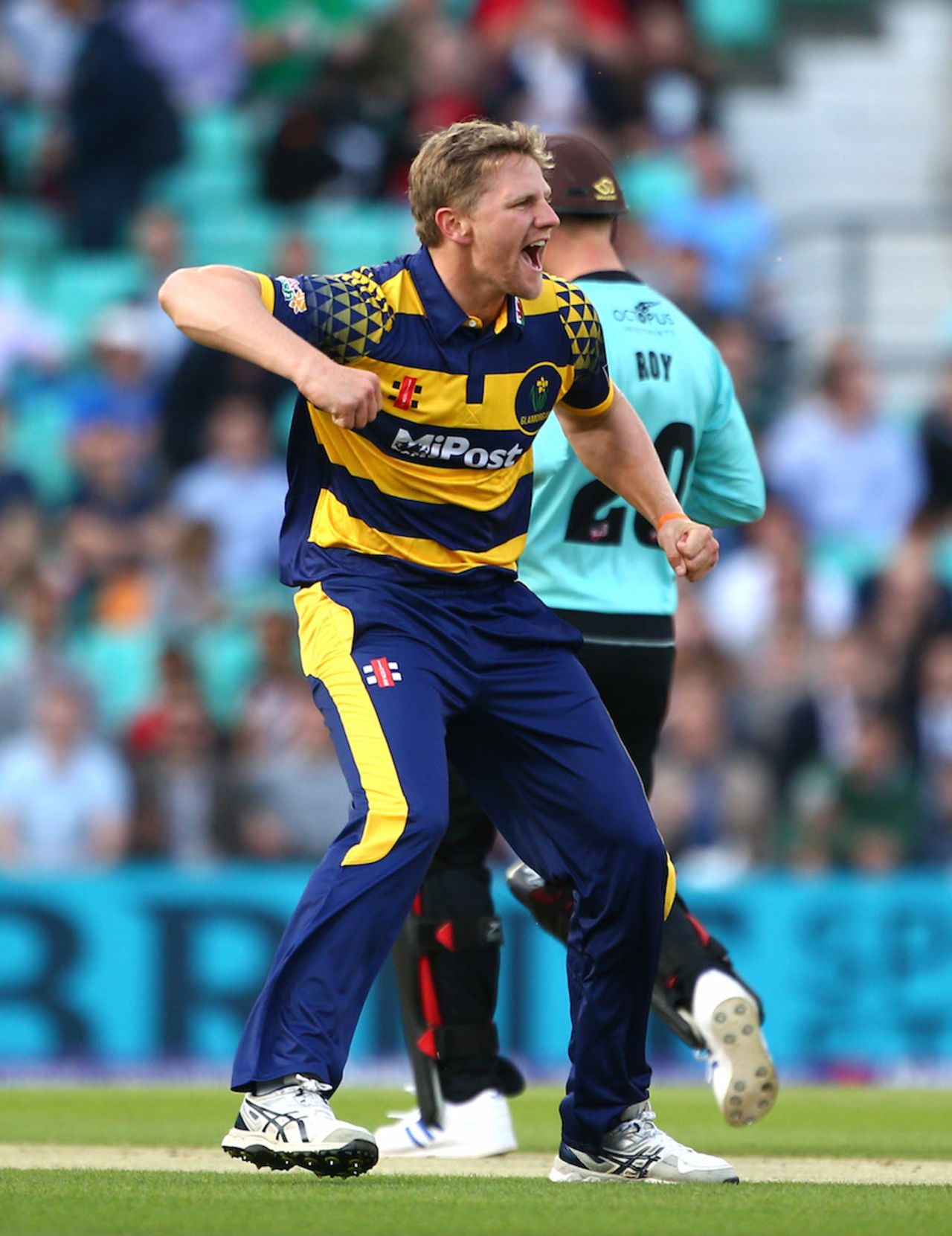 Timm van der Gugten finished with 4 for 14, Surrey v Glamorgan, NatWest T20 Blast, South Group, Kia Oval, May 26, 2016