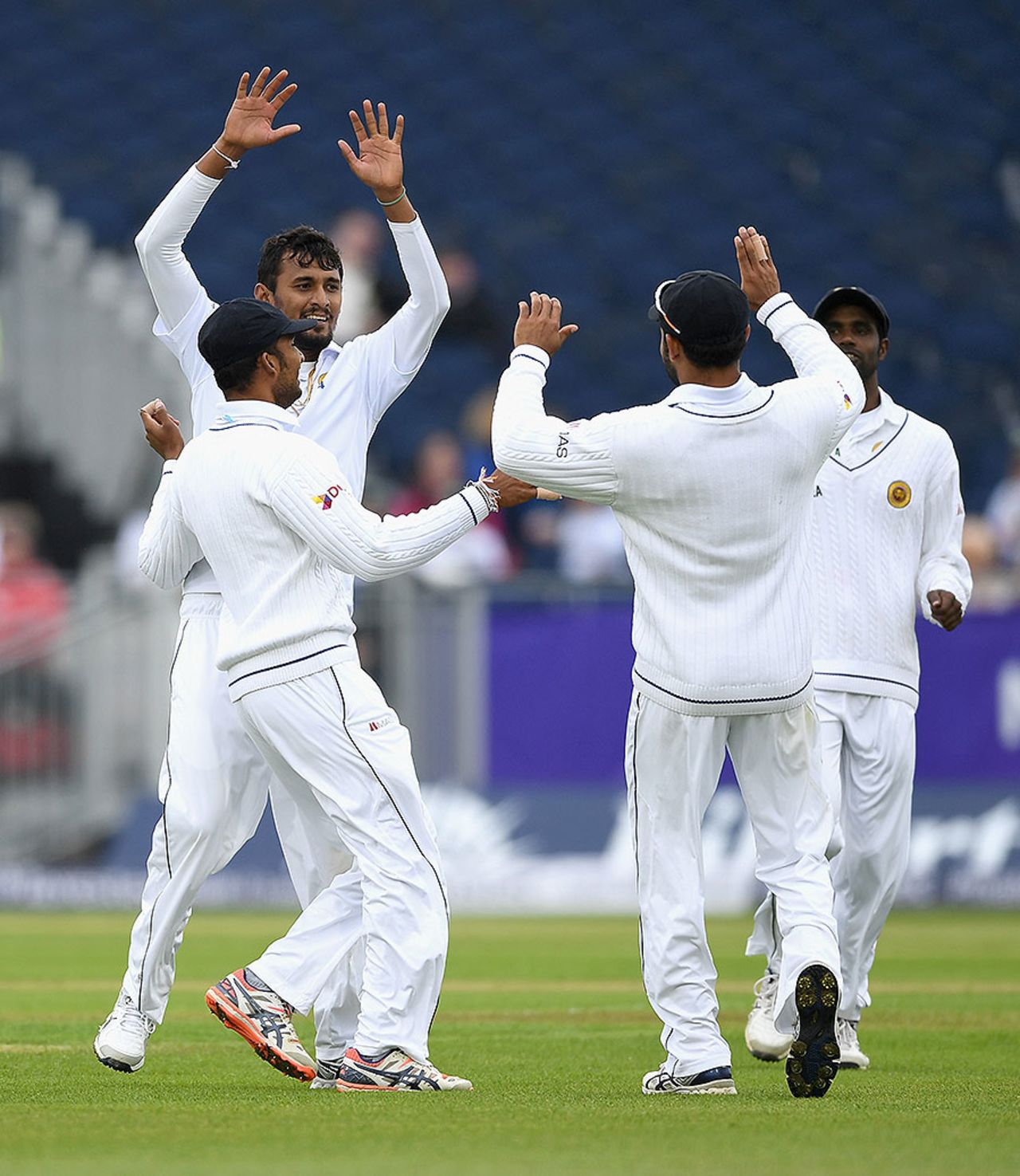 Suranga Lakmal celebrates the dismissal of Alastair Cook, England v Sri Lanka, 2nd Test, Chester-le-Street, 1st day, May 27, 2016