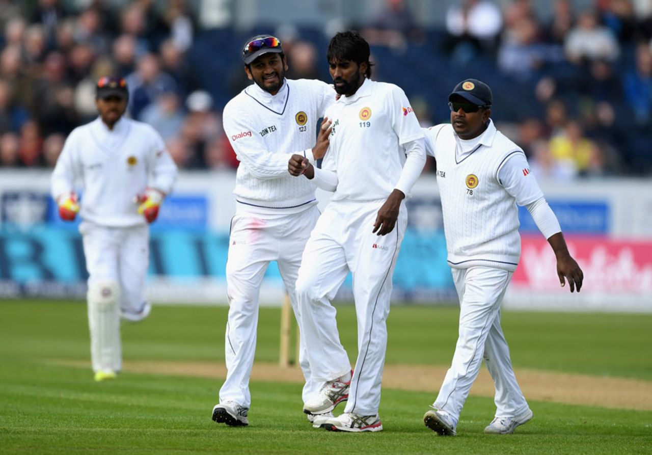 Nuwan Pradeep picked up his second wicket, England v Sri Lanka, 2nd Test, Chester-le-Street, 1st day, May 27, 2016