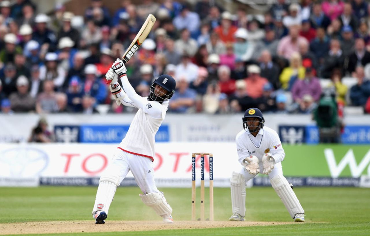 Moeen Ali cut loose after bringing up his century, England v Sri Lanka, 2nd Test, Chester-le-Street, 2nd day, May 28, 2016
