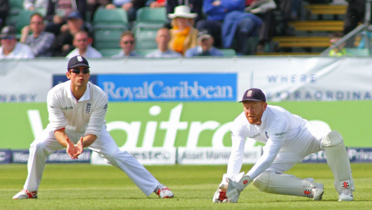 Jonny Bairstow took a low catch off Kaushal Silva, England v Sri Lanka, 2nd Test, Chester-le-Street, 2nd day, May 28, 2016