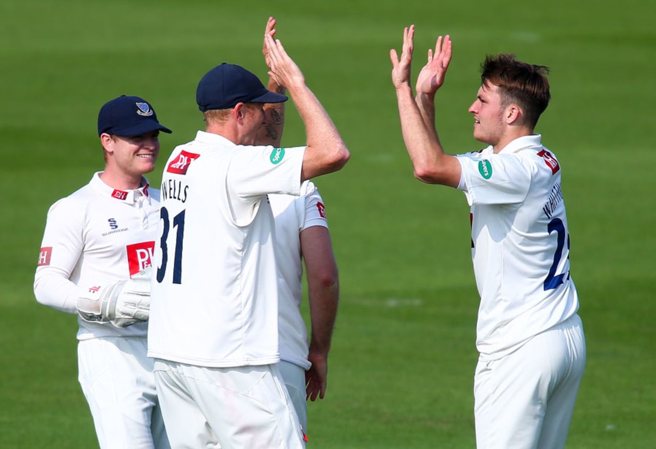 Stuart Whittingham picked up a wicket with his first ball, Sussex v Derbyshire, County Championship, Division Two, Hove, 1st day, May 28, 2016
