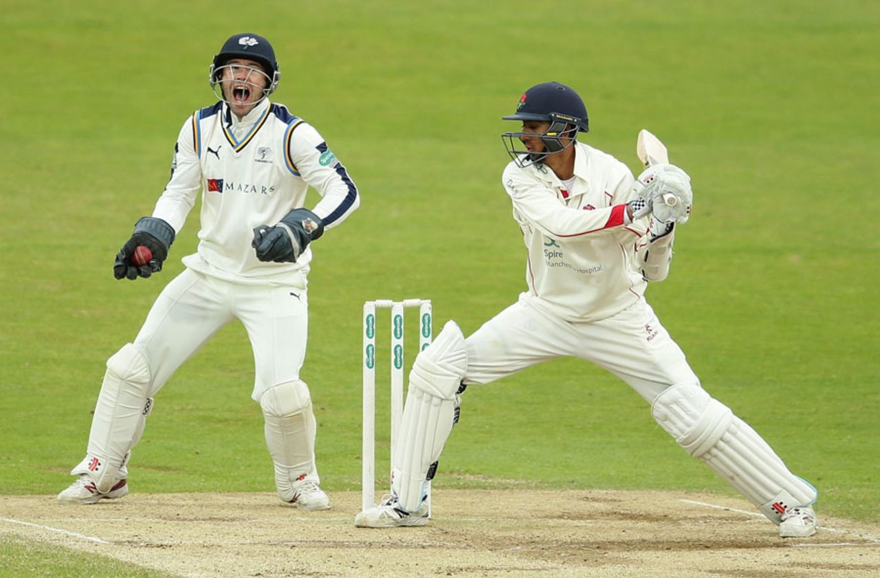 Andy Hodd held on to a thin edge from Haseeb Hameed, Yorkshire v Lancashire, County Championship, Division One, Headingley, 4th day, June 1, 2016