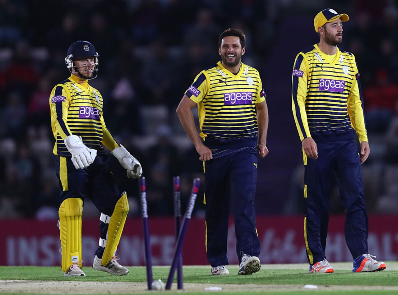 Shahid Afridi's spell was key in Hampshire's victory, Hampshire v Kent, NatWest T20 Blast, South Group, Ageas Bowl, June 2, 2016