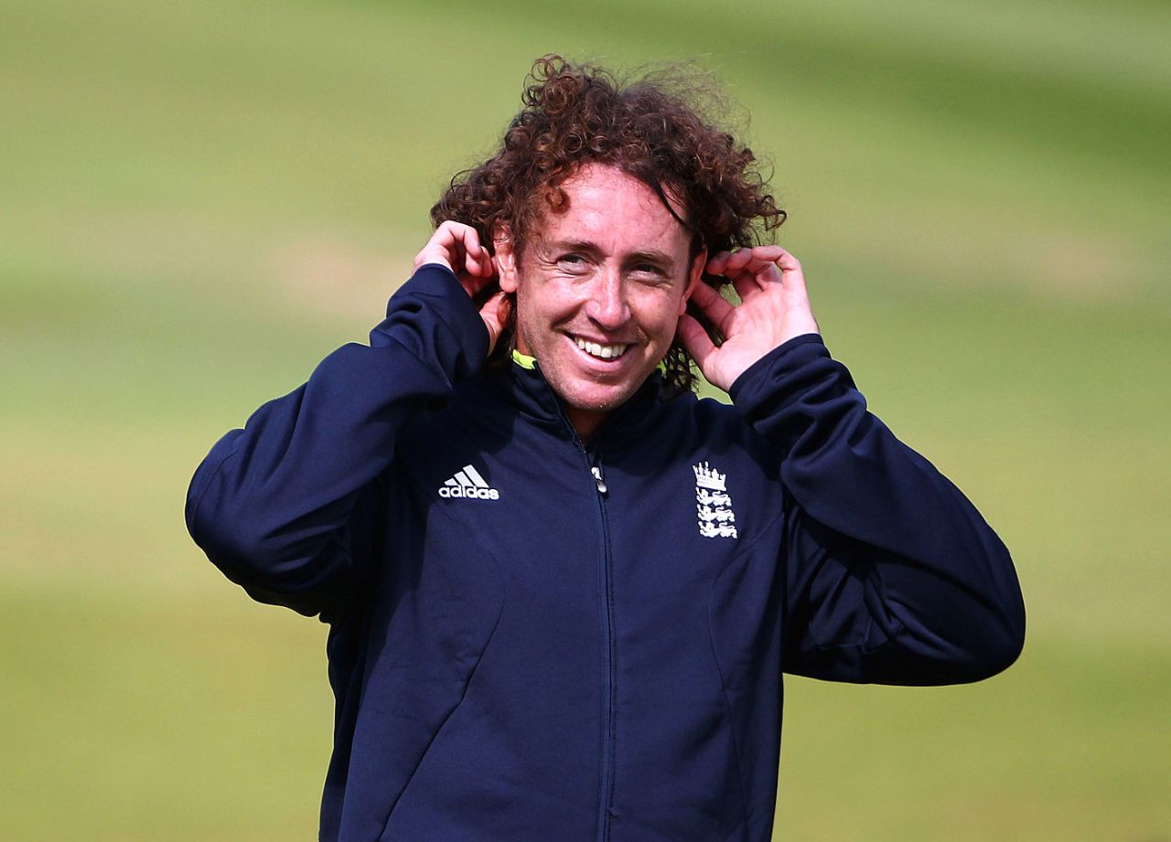 Ryan Sidebottom smiles during training, Chester-le-Street, September 9, 2010