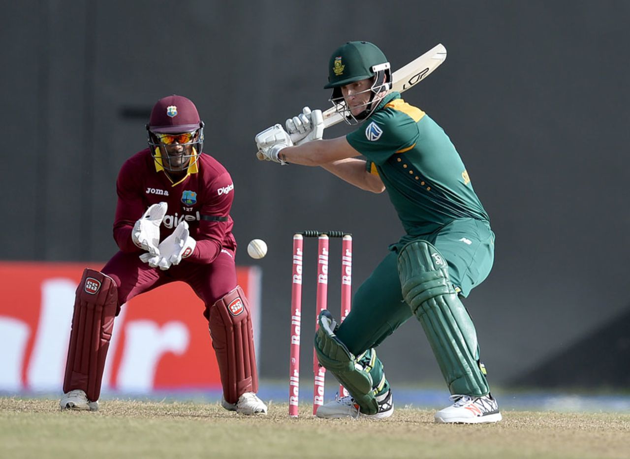Chris Morris shapes to cut, West Indies v South Africa, ODI tri-series, 1st match, Providence, June 3, 2016