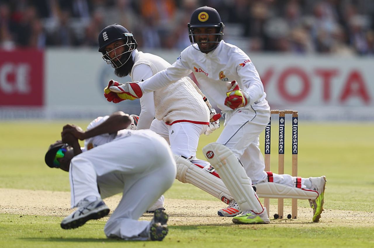 Angelo Mathews takes the catch to remove Moeen Ali, England v Sri Lanka, 3rd Investec Test, Lord's, 1st day, June 9, 2016