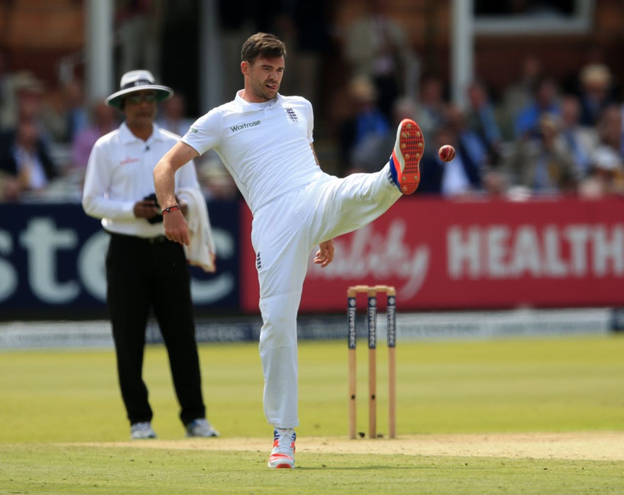 Can he kick it? James Anderson practises his footwork, England v Sri Lanka, 3rd Investec Test, Lord's, 2nd day, June 10, 2016