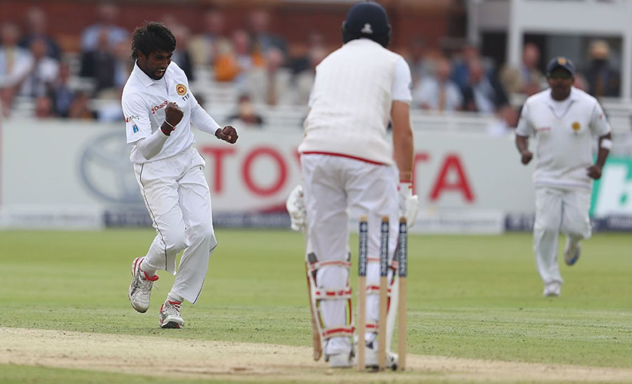 Nuwan Pradeep struck in consecutive deliveries, England v Sri Lanka, 3rd Investec Test, Lord's, 3rd day, June 11, 2016