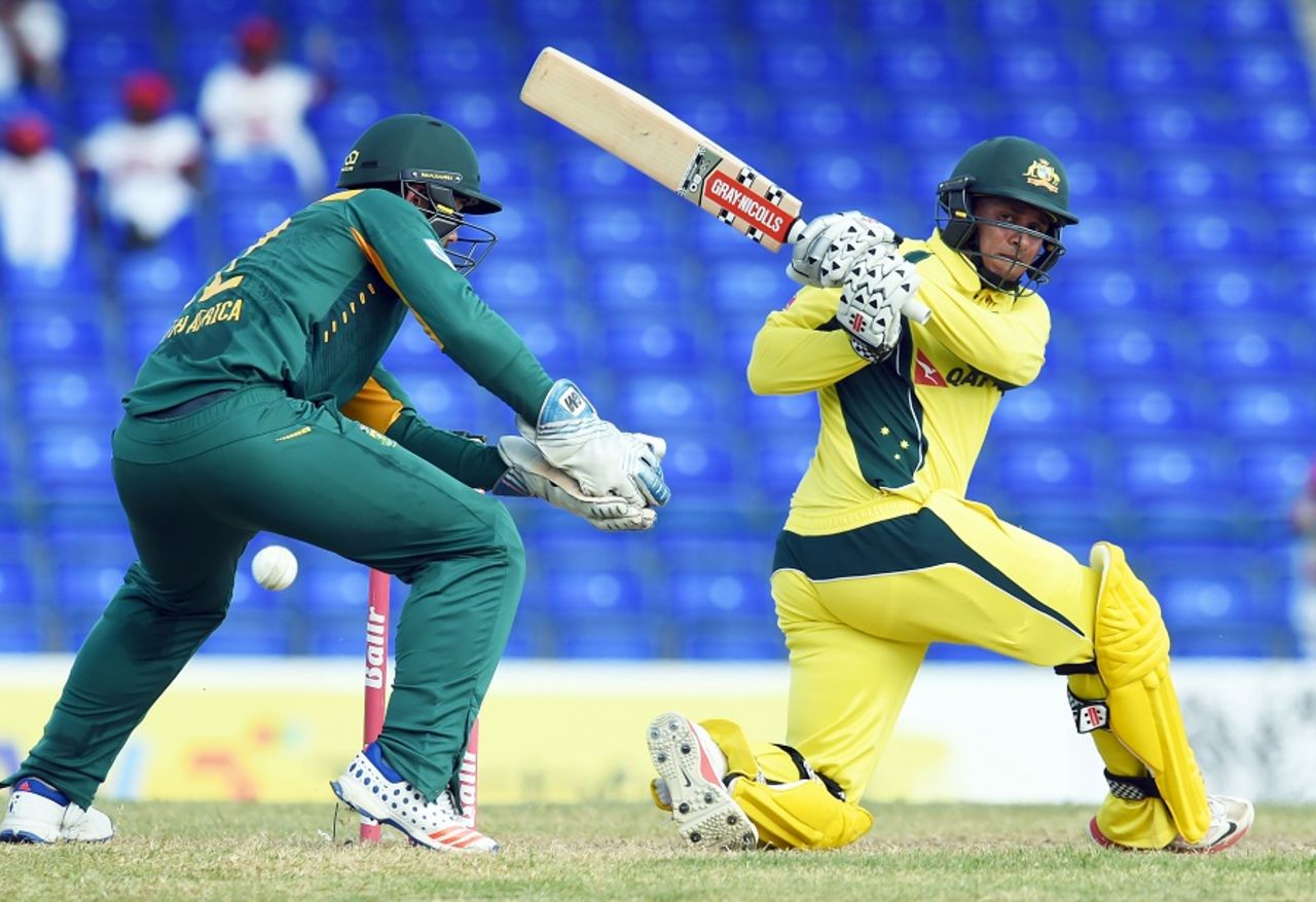 Usman Khawaja used the sweep to good effect, Australia v South Africa, 4th match, ODI tri-series, St Kitts, June 11, 2016