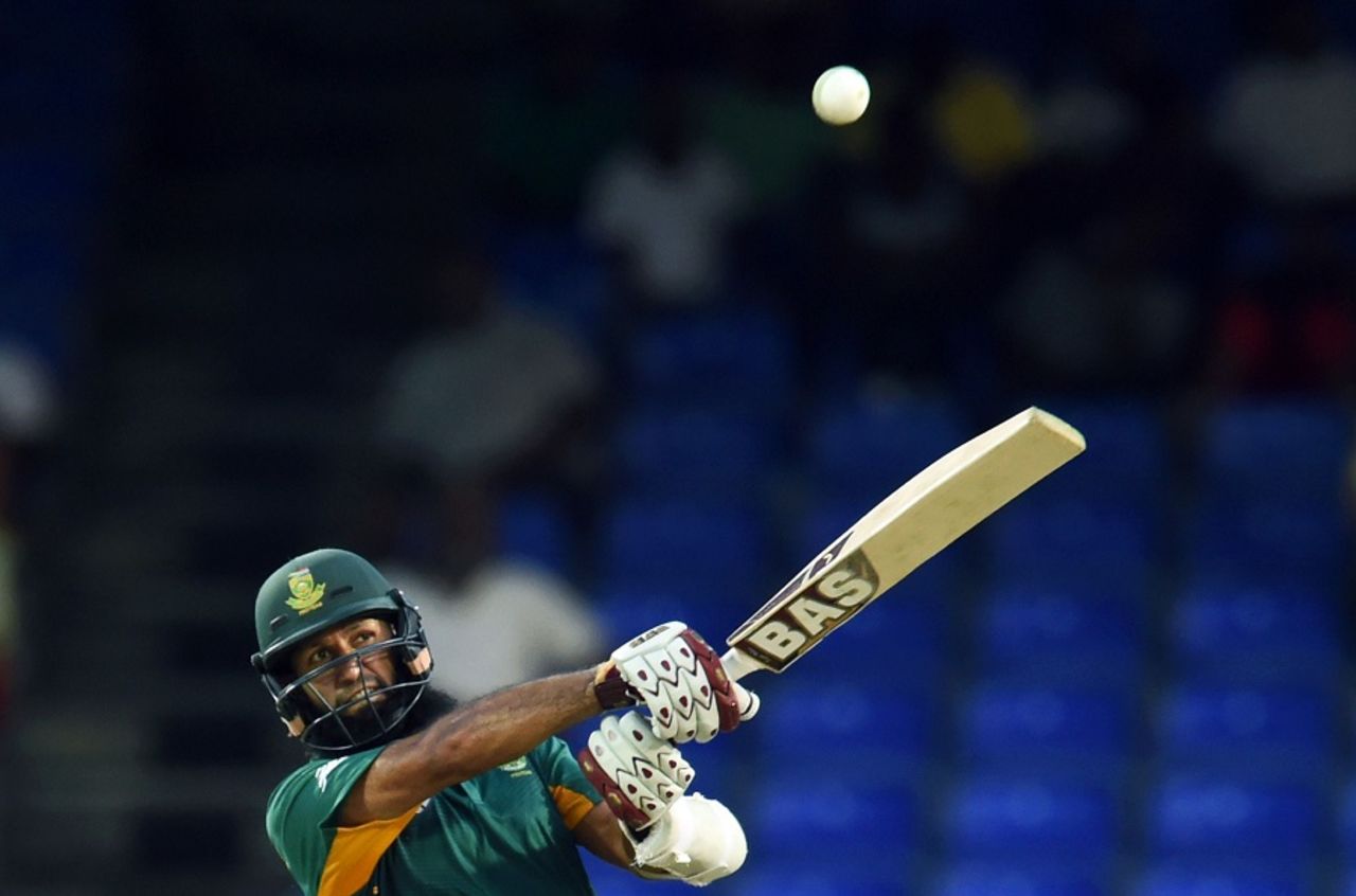 Hashim Amla swats to the leg side, Australia v South Africa, 4th match, ODI tri-series, St Kitts