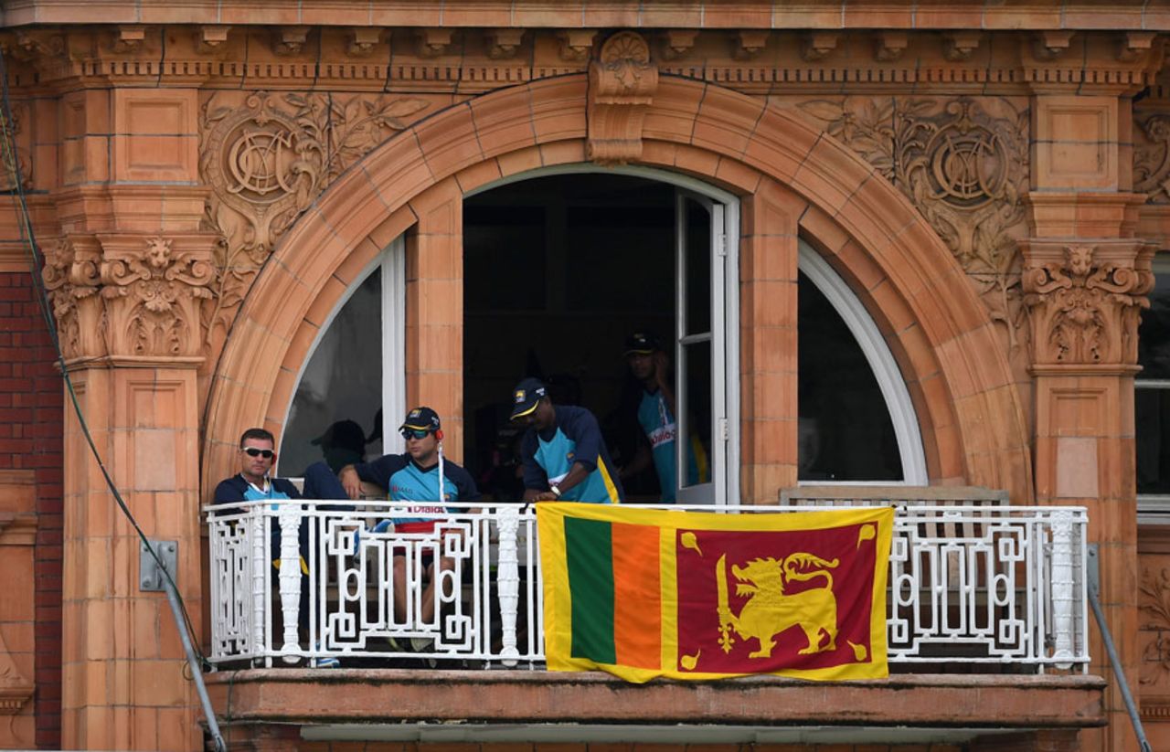 A Sri Lanka flag was hung from the balcony of the visiting dressing room, England v Sri Lanka, 3rd Investec Test, Lord's, 4th day, June 12, 2016