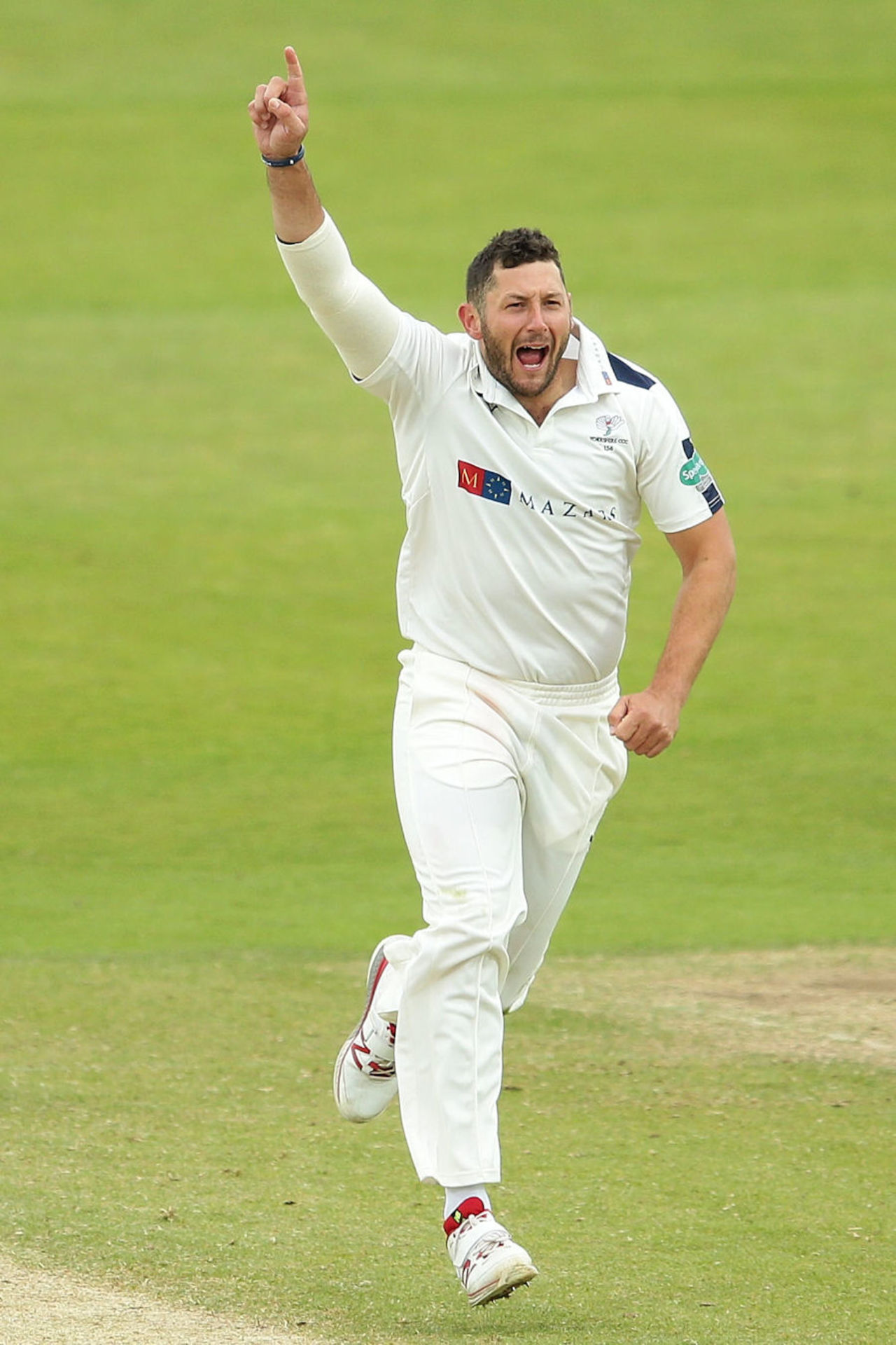 Tim Bresnan celebrates in the Roses match, Yorkshire v Lancashire, Specsavers Championship Division One, Headingley, May 31, 2016
