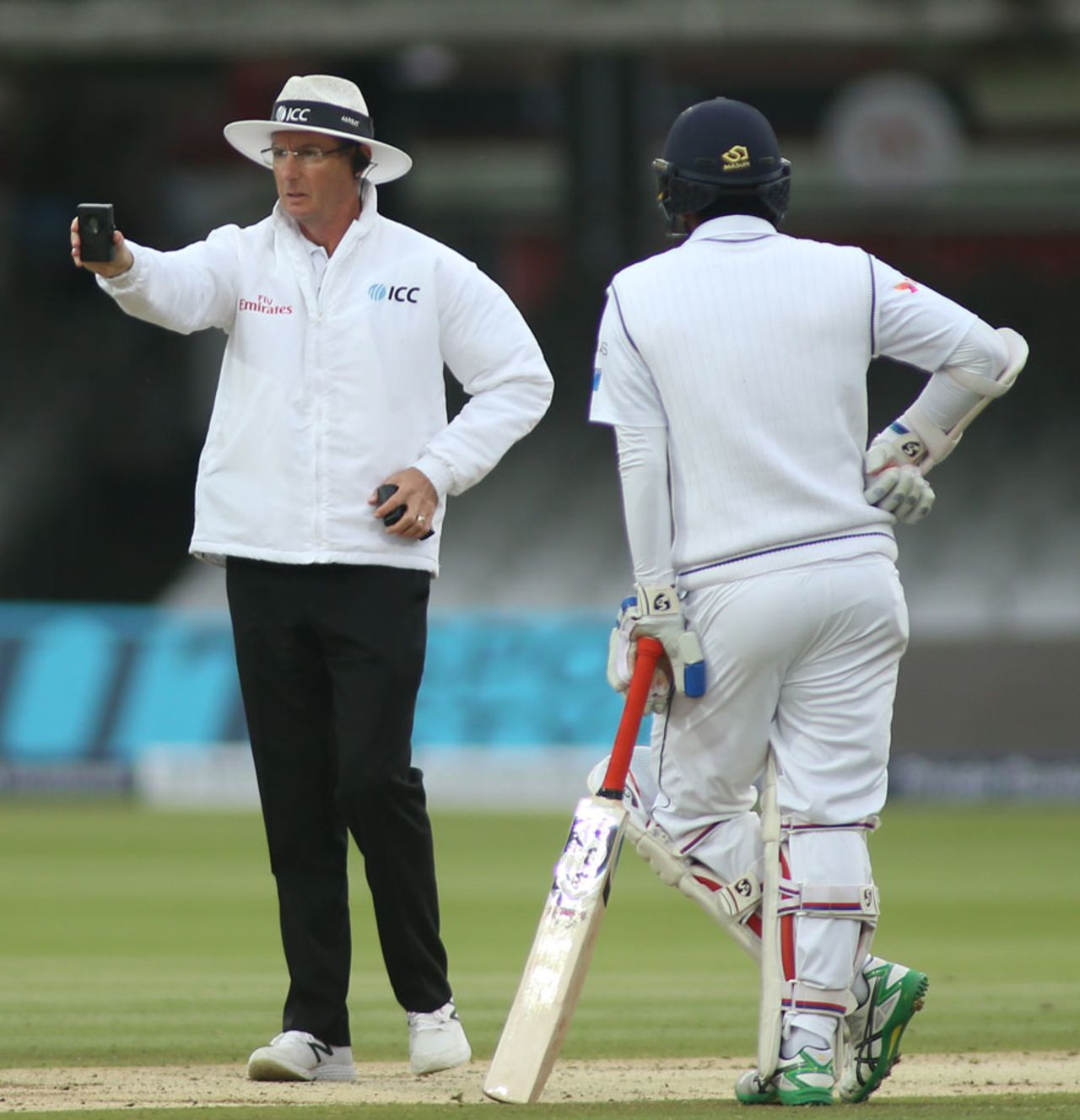 Rod Tucker takes a light-meter reading, England v Sri Lanka, 3rd Investec Test, Lord's, 5th day, June 13, 2016