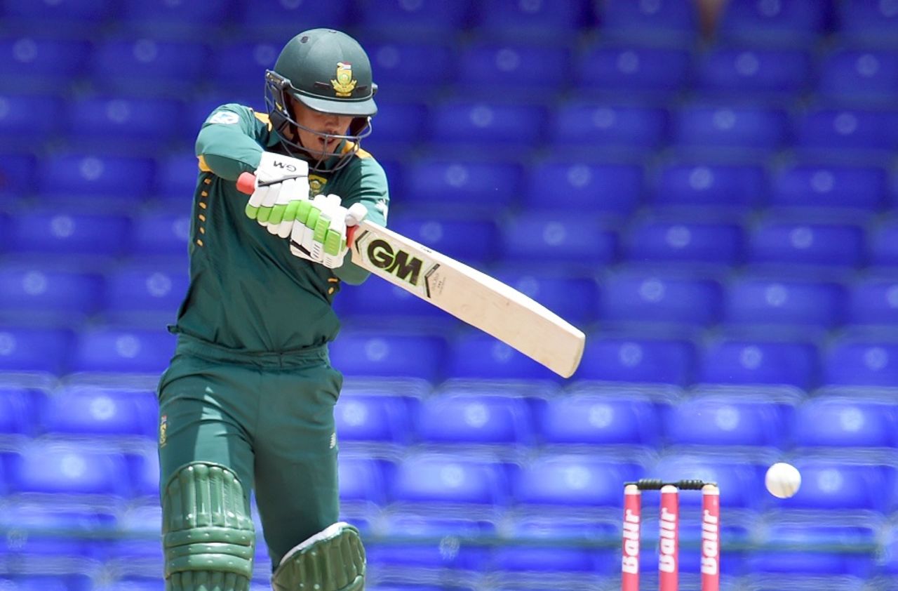 Quinton de Kock chops one through the off side, West Indies v South Africa, 6th match, ODI tri-series, St Kitts