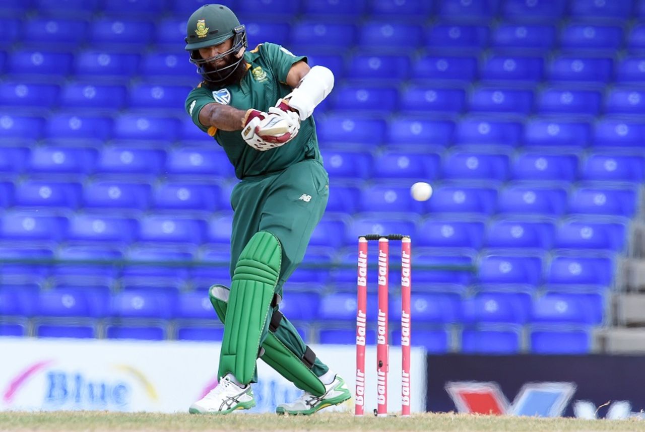 Hashim Amla plays a pull, West Indies v South Africa, 6th match, ODI tri-series, St Kitts