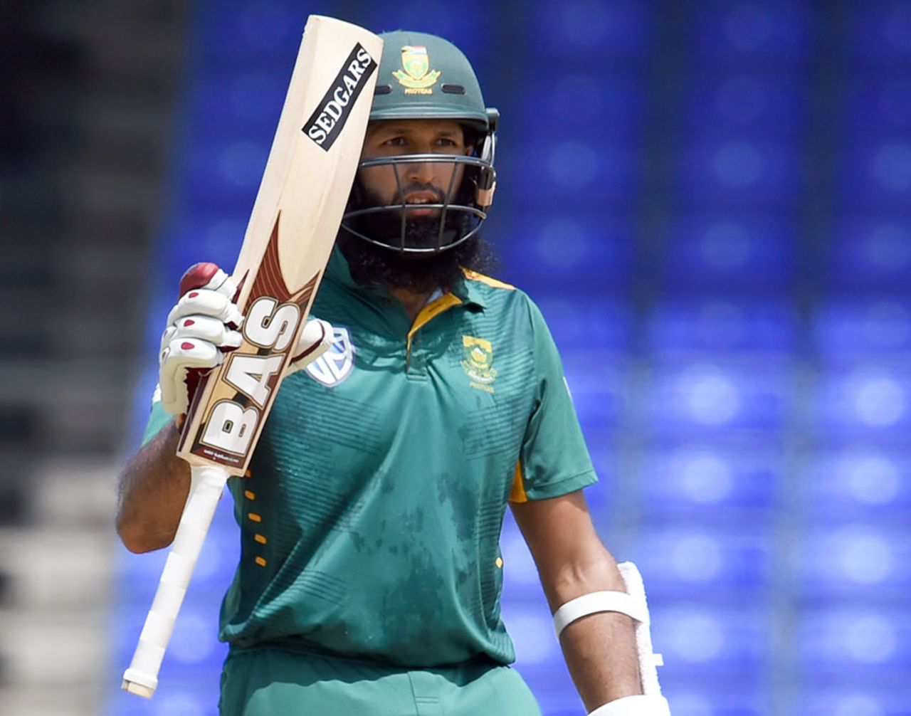 Hashim Amla compiled his second successive fifty, West Indies v South Africa, 6th match, ODI tri-series, St Kitts