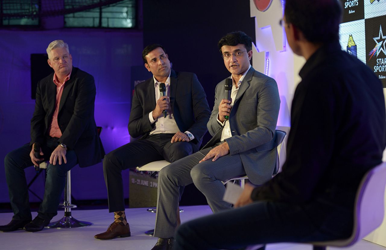 Dean Jones, VVS Laxman and Sourav Ganguly offer their views on pink-ball cricket at a panel discussion, Kolkata, June 16, 2016