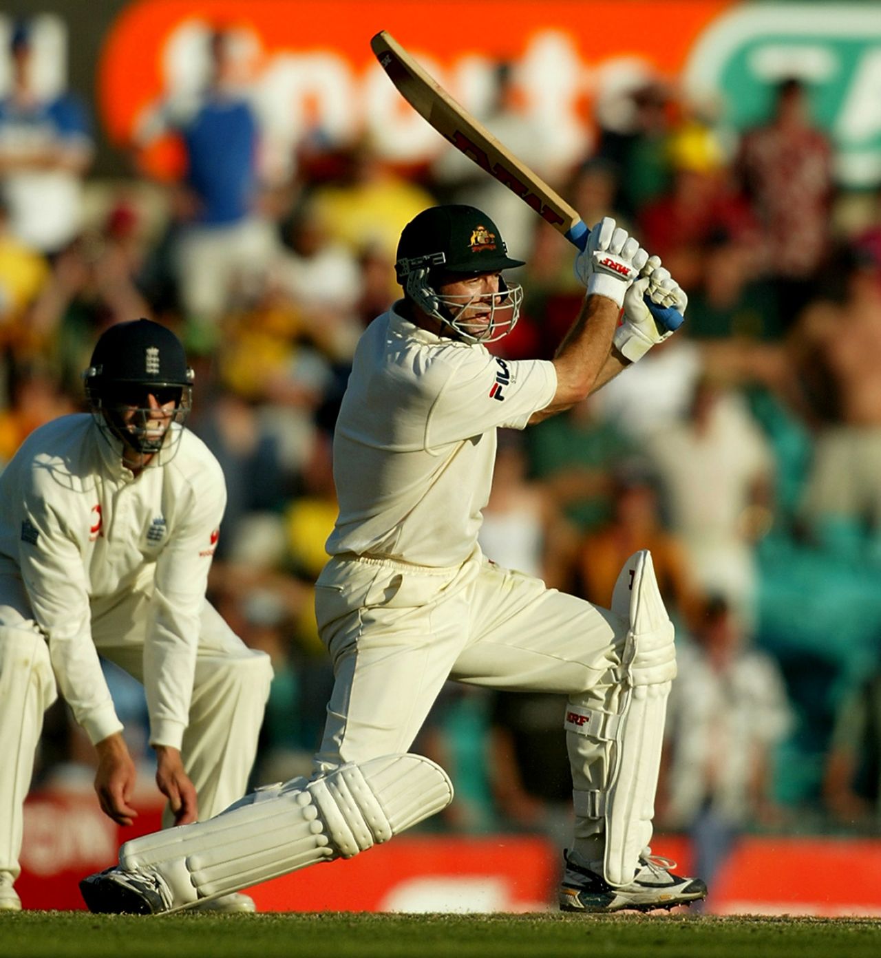 Steve Waugh reaches his century, Australia v England, 5th Test, 2nd day, Sydney, January 3, 2003