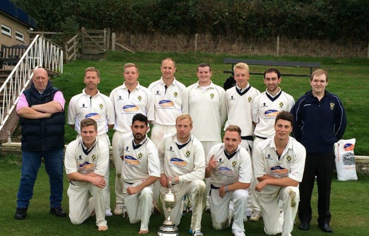 The Tynedale Cricket Club side pose for a team photograph after being crowned Northumberland & Tyneside Senior Cricket League Champions, 2014