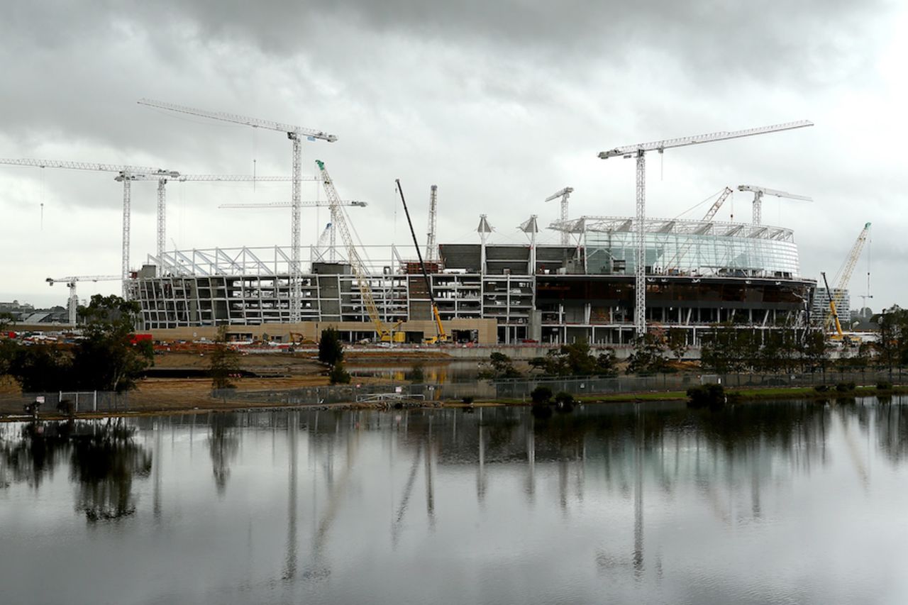 The new stadium in Perth is under construction, Western Australia, June 20, 2016