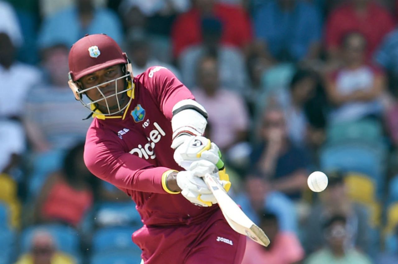 Marlon Samuels whips one to the leg side en route his 28th fifty, West Indies v Australia, 8th match, ODI tri-series, Barbados