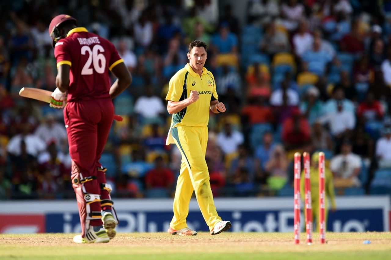 Scott Boland bowled Carlos Brathwaite with a pinpoint yorker, West Indies v Australia, 8th match, ODI tri-series, Barbados