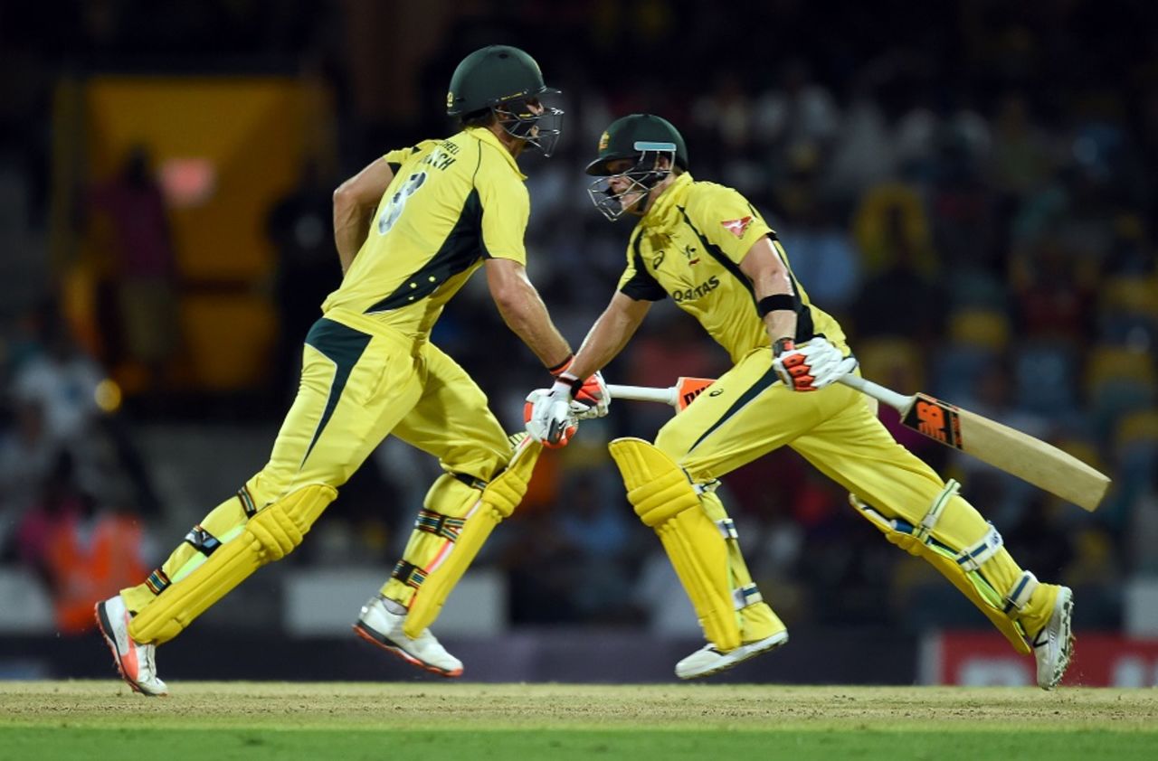 Steven Smith and Mitchell Marsh steadied Australia, West Indies v Australia, 8th match, ODI tri-series, Barbados