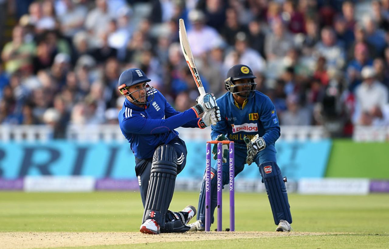 Alex Hales slog sweeps over deep midwicket, England v Sri Lanka, 2nd ODI, Edgbaston, June 24, 2016