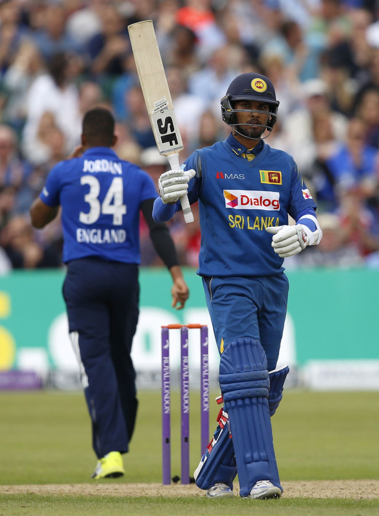 Dinesh Chandimal made his second fifty of the series, England v Sri Lanka, 3rd ODI, Bristol, June 26, 2016