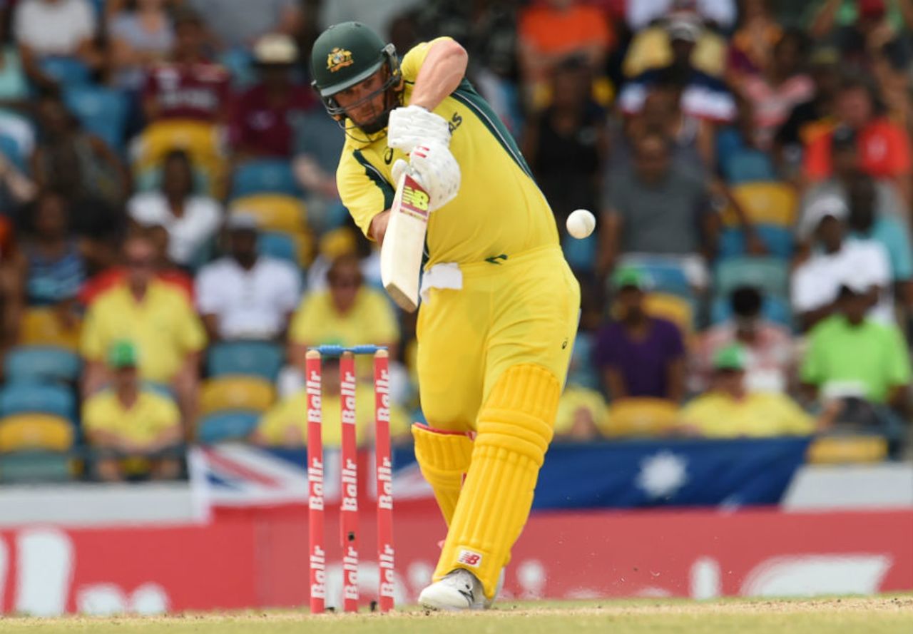 Aaron Finch lofts through the line, West Indies v Australia, ODI tri-series final, Barbados, June 26, 2016