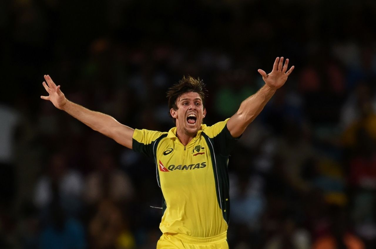 Mitchell Marsh took three wickets in three overs, West Indies v Australia, ODI tri-series final, Barbados, June 26, 2016