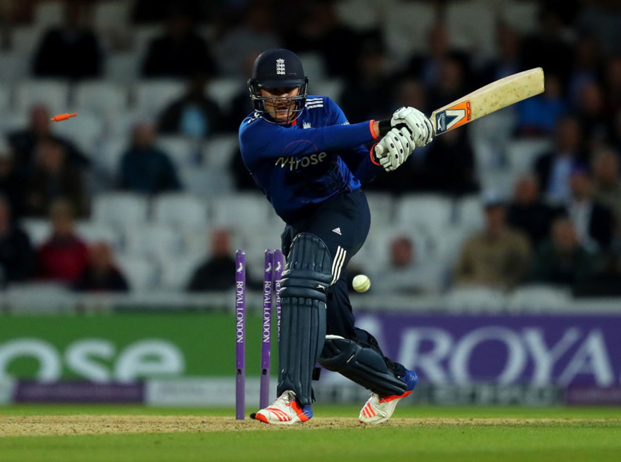 Jason Roy was bowled by a Nuwan Pradeep slower ball for 162, England v Sri Lanka, 4th ODI, The Oval, June 29, 2016