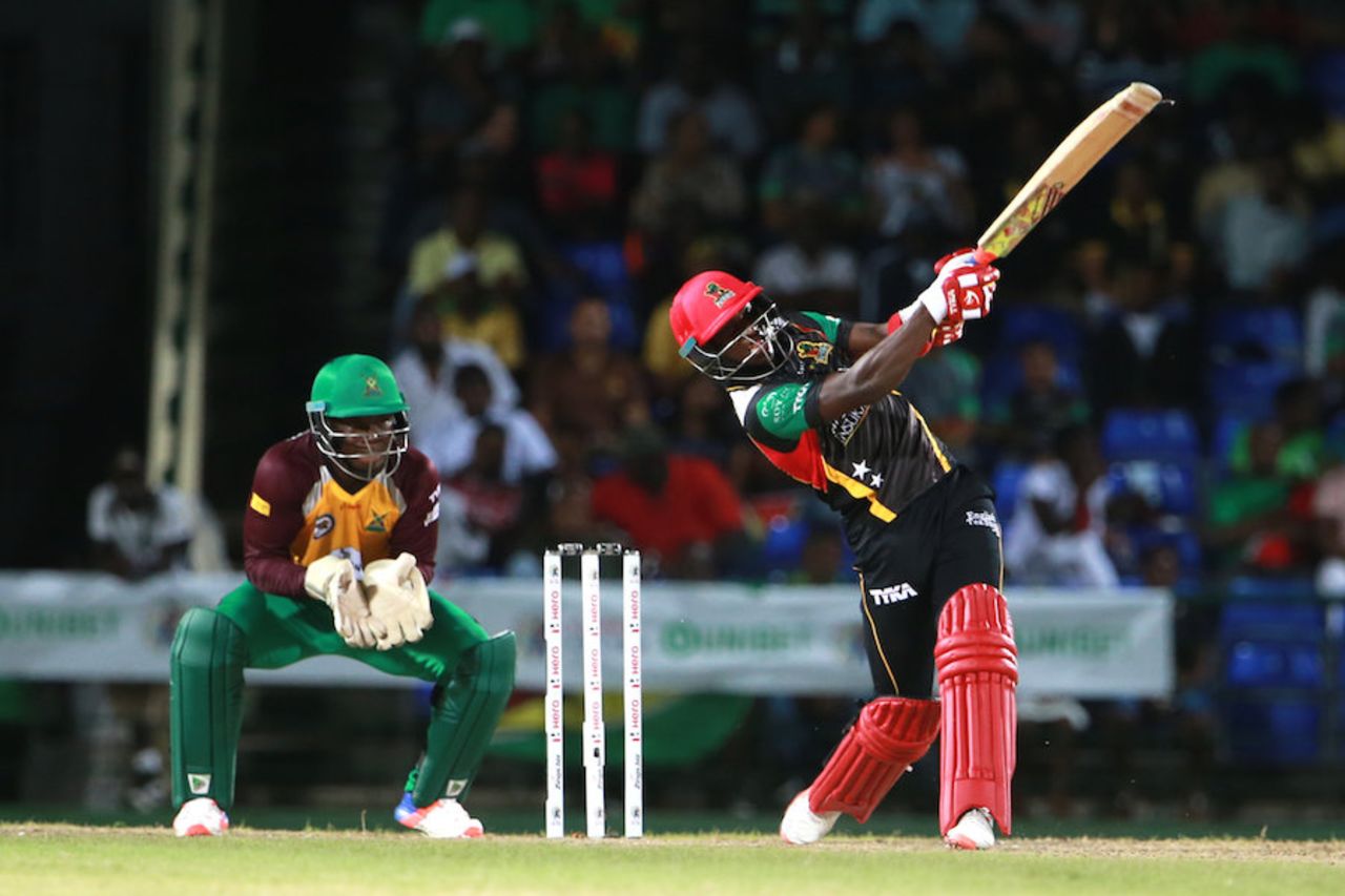 Devon Thomas struck four sixes in his 17-ball 38, St Kitts and Nevis Patriots v Guyana Amazon Warriors, CPL 2016, Basseterre, June 30, 2016