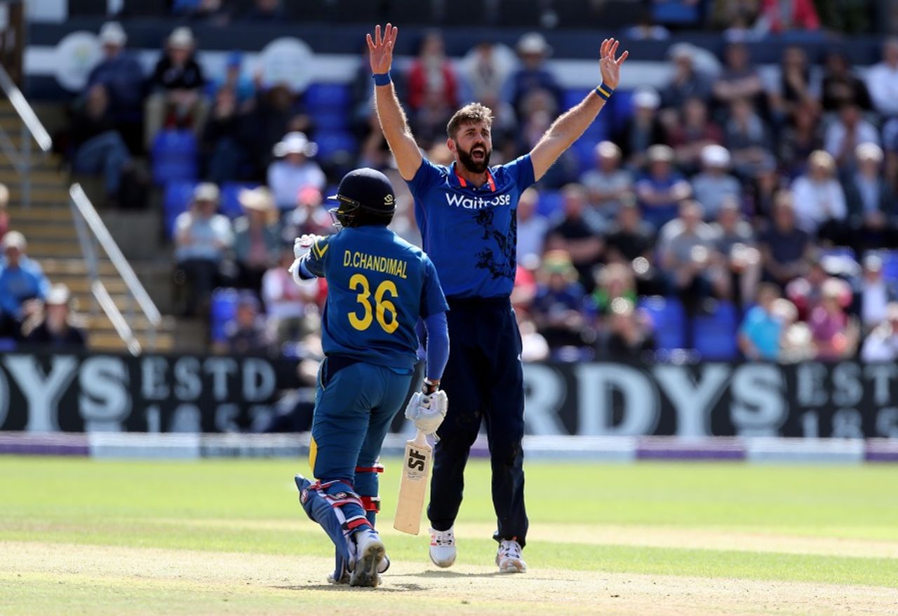 Liam Plunkett had Danushka Gunathilaka lbw for 48, England v Sri Lanka, 5th ODI, Cardiff, July 2, 2016