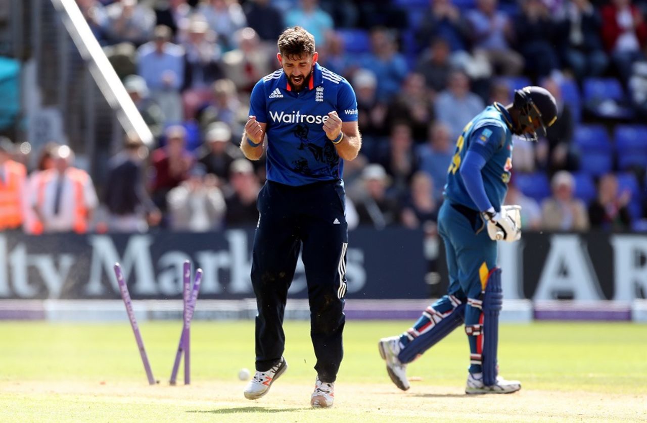 Liam Plunkett bowled Angelo Mathews with a pinpoint yorker,  England v Sri Lanka, 5th ODI, Cardiff, July 2, 2016 