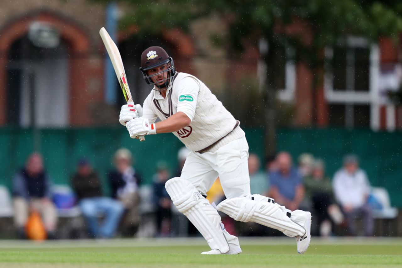 Aaron Finch anchored Surrey with a first-day hundred, Surrey v Warwickshire, Specsavers County Championship, 1st day, Guildford, July 2, 2016