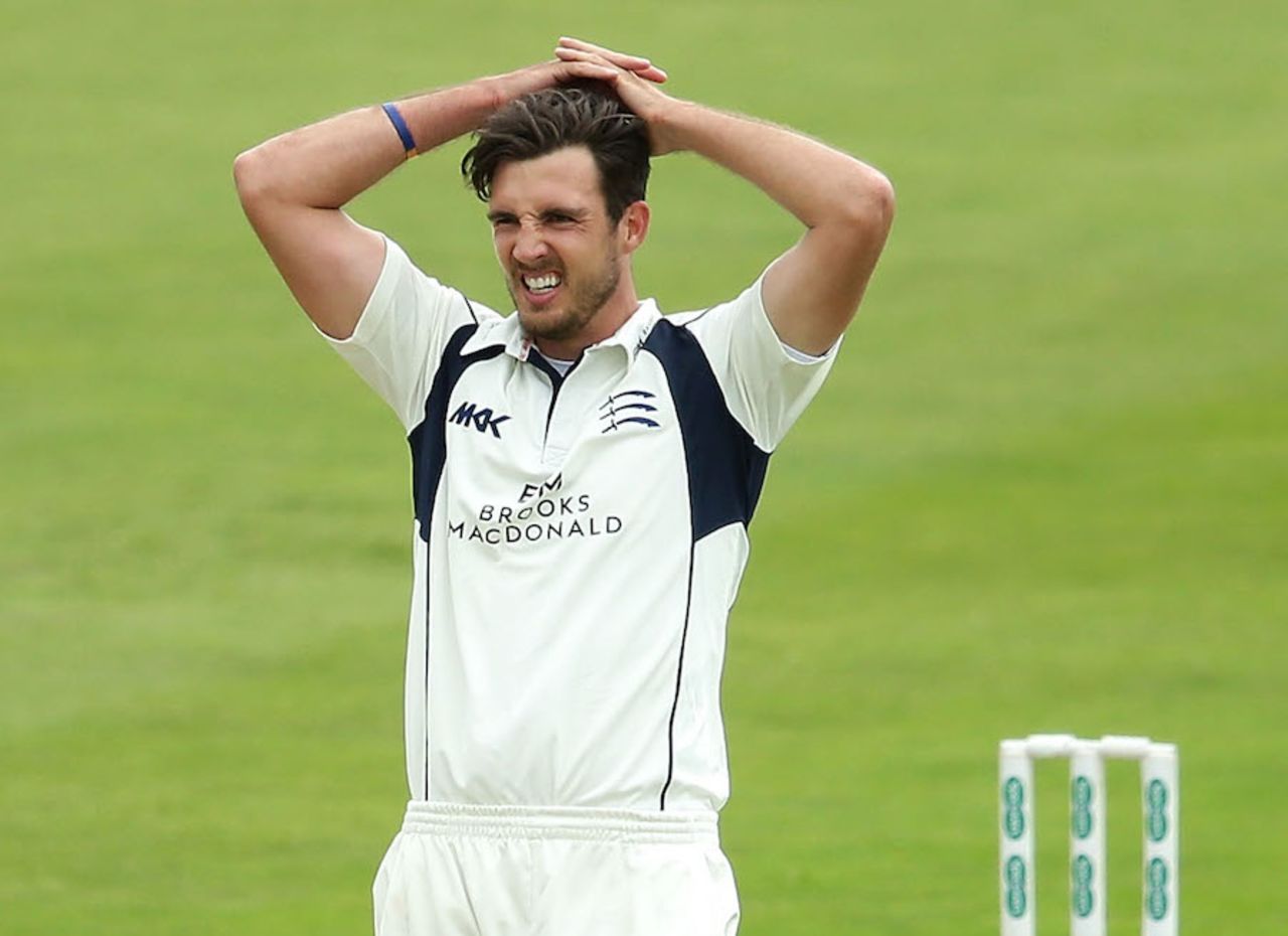 Steven Finn finished the first day wicketless, Yorkshire v Middlesex, County Championship, Division One, Scarborough, 1st day, July 3, 2016