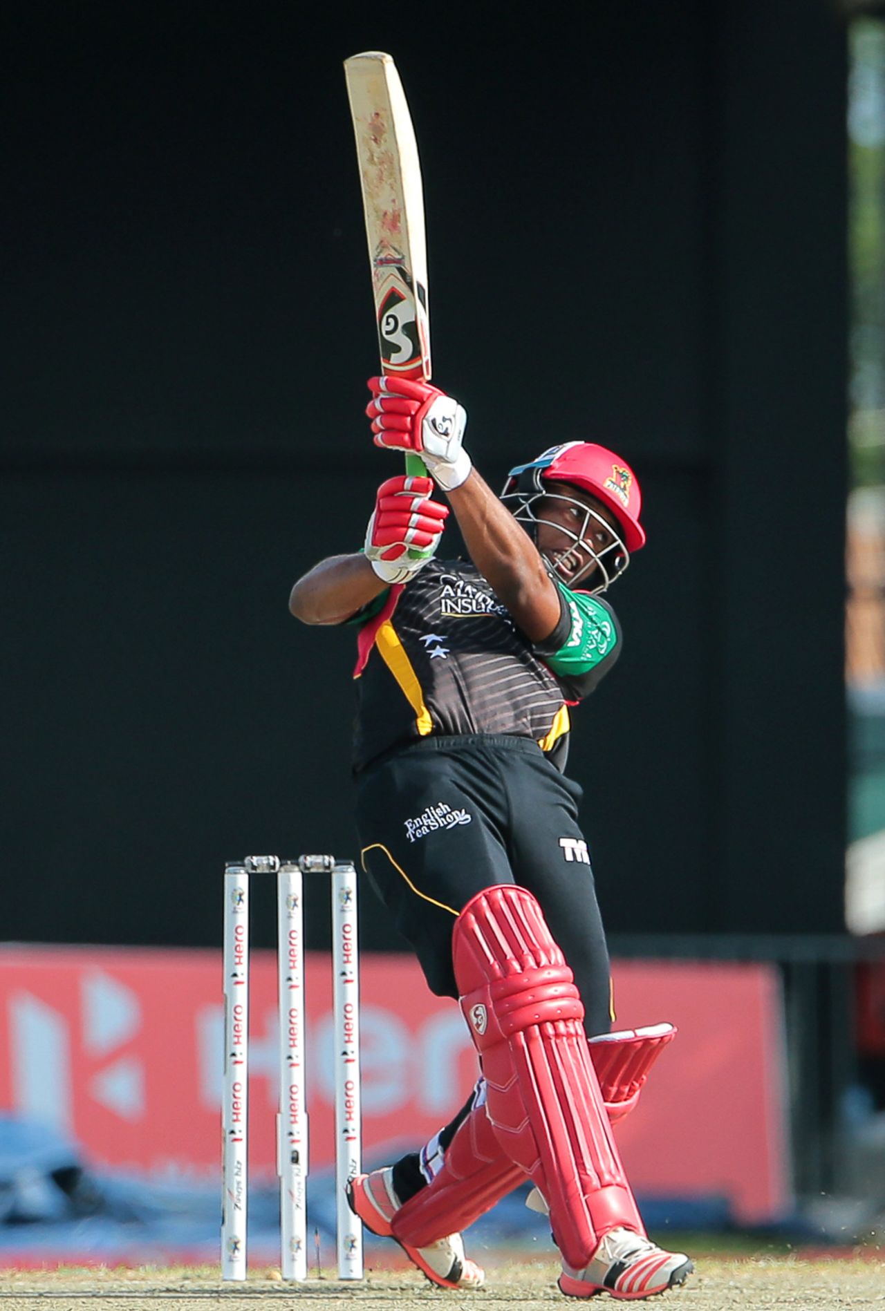 Evin Lewis strikes a boundary through the off side, St Kitts and Nevis Patriots v St Lucia Zouks, CPL 2016, Basseterre, July 3, 2016