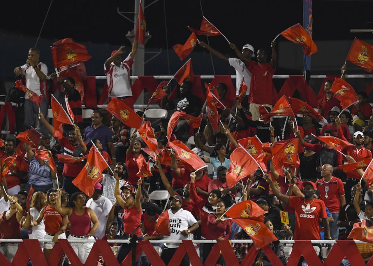 Trinbago Knight Riders fans show their support, Trinbago Knight Riders v Jamaica Tallawahs, CPL 2016, Port of Spain, July 4, 2016