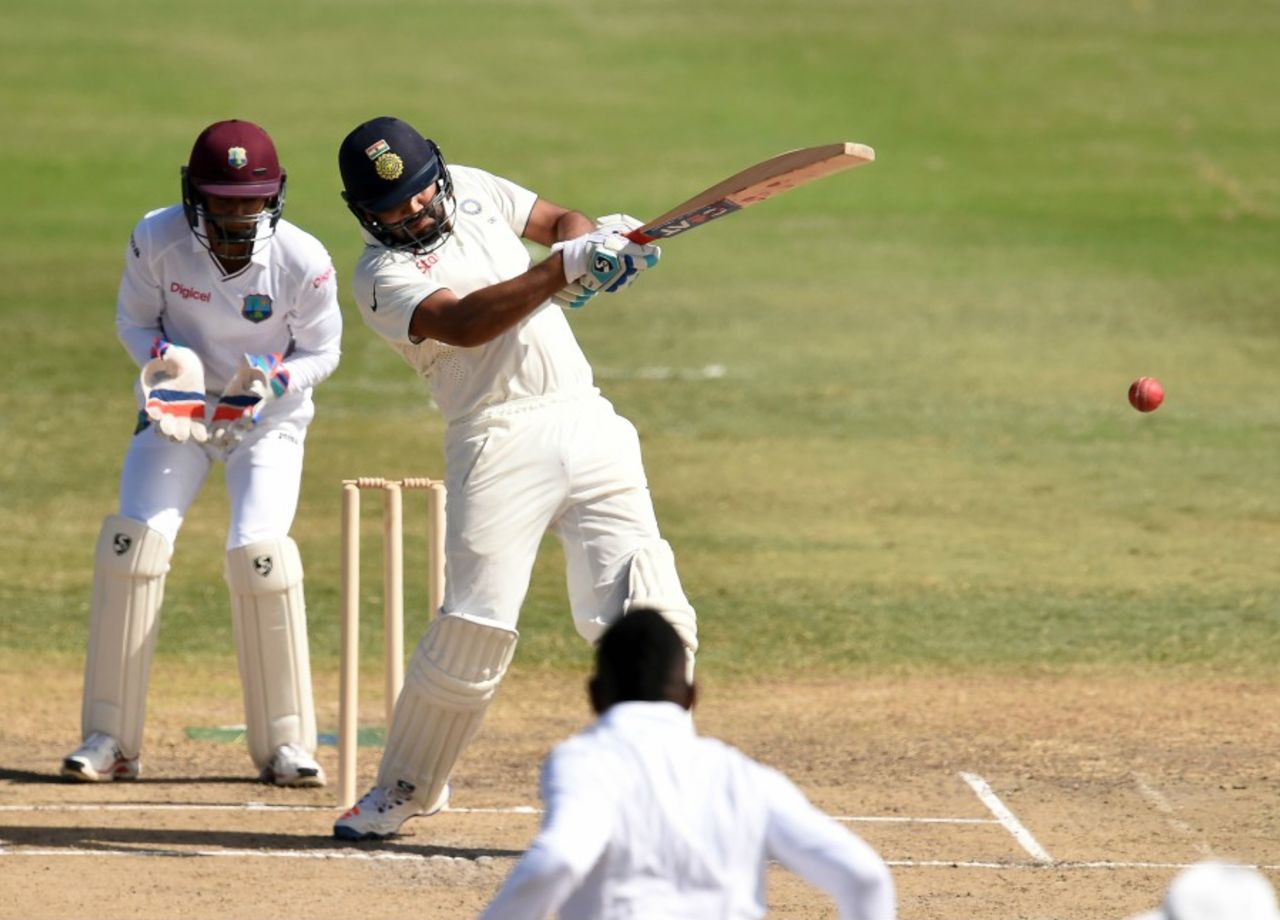Rohit Sharma pulls en route to his fifty, WICB President's XI v Indians, 1st day, Basseterre, July 9, 2016