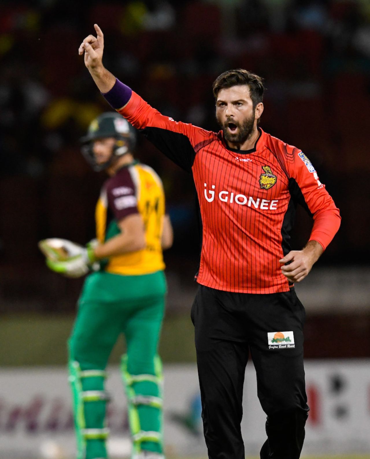 Anton Devcich bowled a frugal spell and took two wickets, Guyana Amazon Warriors v Trinbago Knight Riders, CPL 2016, Providence, July 10, 2016