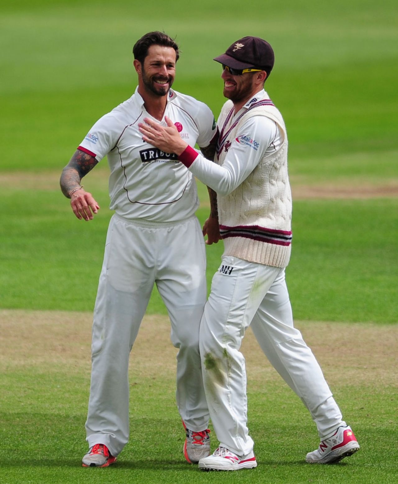 Peter Trego celebrates the wicket of Dawid Malan, Somerset v Middlesex, County Championship, Division One, Taunton, 2nd day, July 11, 2016