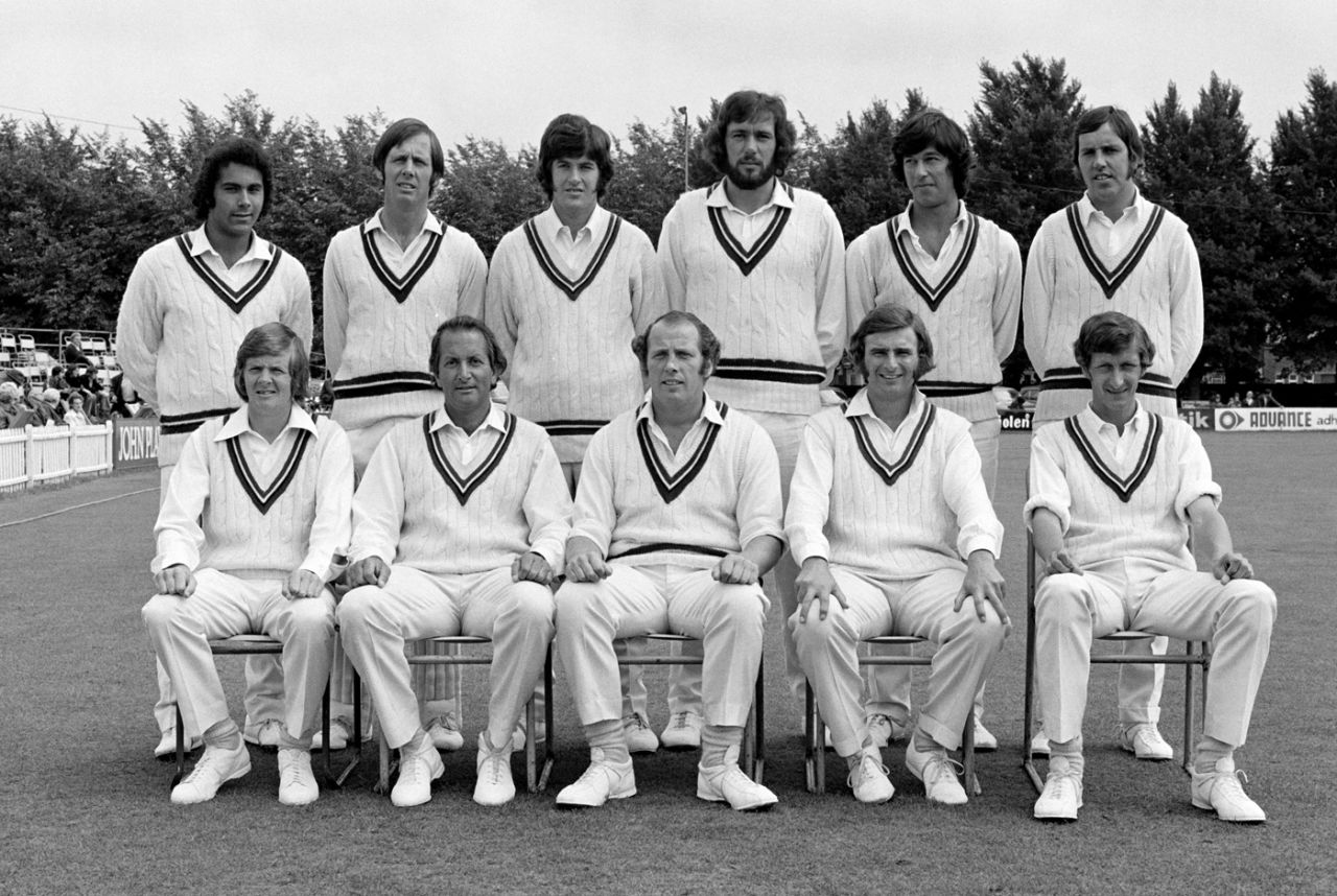 The Worcestershire squad to play Kent in a John Player's League match in Canterbury. Standing (from left): Ivan Johnson, Rodney Cass, John Parker, John Inchmore, Imran Khan, Jim Yardley. Sitting: Glenn Turner, Basil D'Oliveira, Norman Gifford, Alan Ormrod and Brian Brain, August 19, 1973