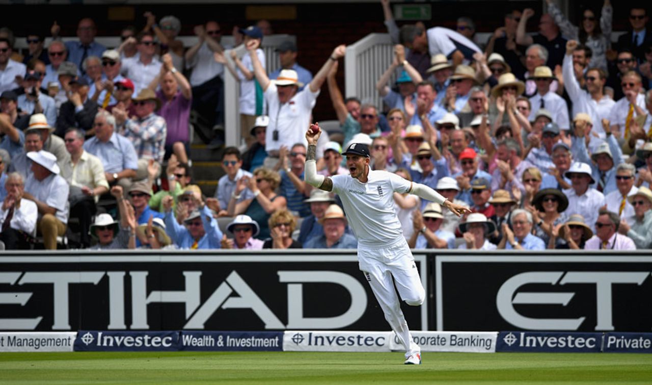 Alex Hales held the catch at deep midwicket to remove Misbah-ul-Haq, England v Pakistan, 1st Investec Test, Lord's, 3rd day, July 16, 2016