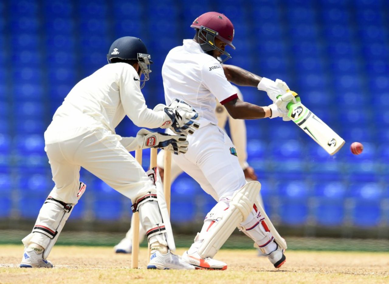 Jermaine Blackwood compiled a patient fifty, WICB President's XI v Indians, Basseterre, 3rd day, July 16, 2016