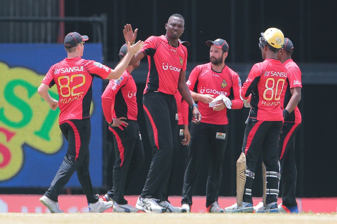 Sulieman Benn struck twice in his expensive four overs, Barbados Tridents v Trinbago Knight Riders, CPL 2016, Bridgetown, July 16, 2016